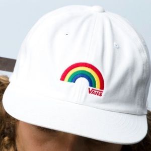 >💟WILLITS VINTAGE UNSTRUCTURED HAT WHITE RAINBOW🌈SHOW YOUR PRIDE BRAND NEW VAN